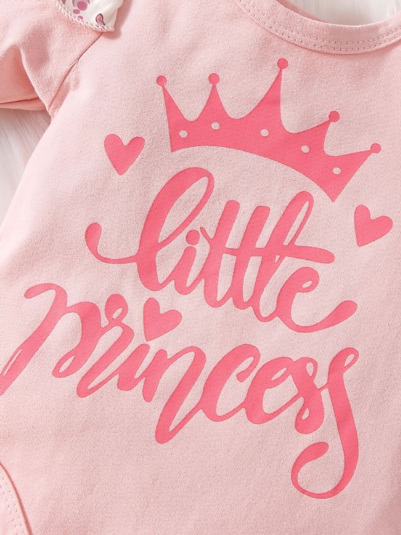 Alkalmi Kislány Babanadrág Szett Little Princess Print & Bow Virágmintás Nadrággal És Masnis Fejpánttal