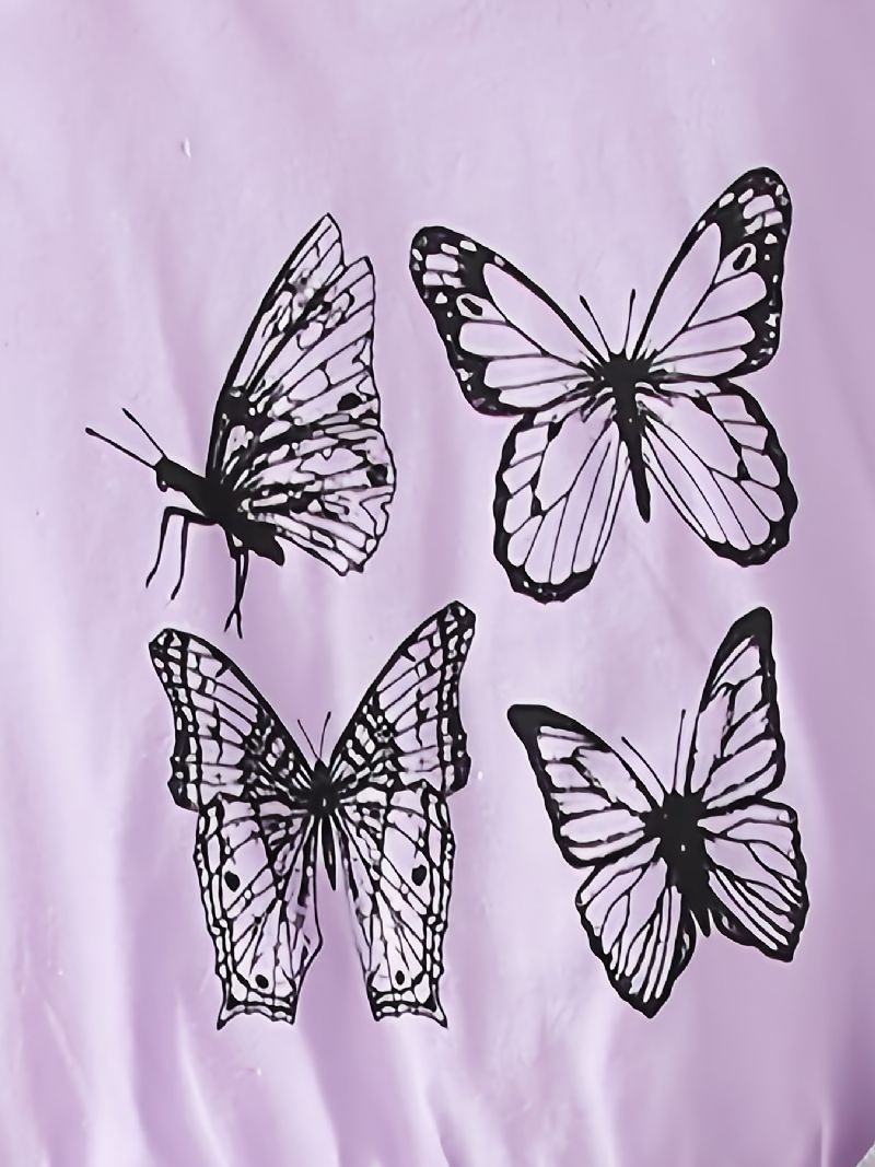 Lányok Hosszú Ujjú Felső És Hozzáillő Kocogó Nadrág Pillangómintával