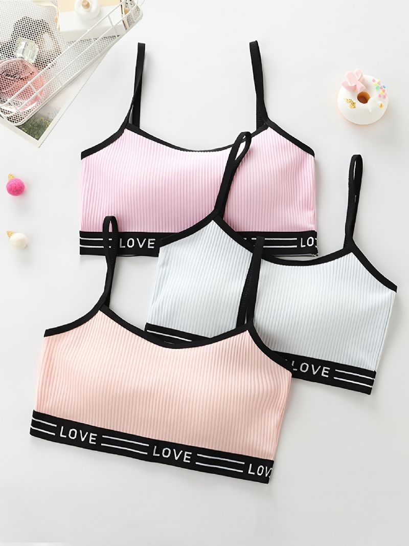 3db Lányok Edzés Melltartó Seamless Stretch Sport Bralette Ujjatlan Crops Tank Felsők Fehérnemű