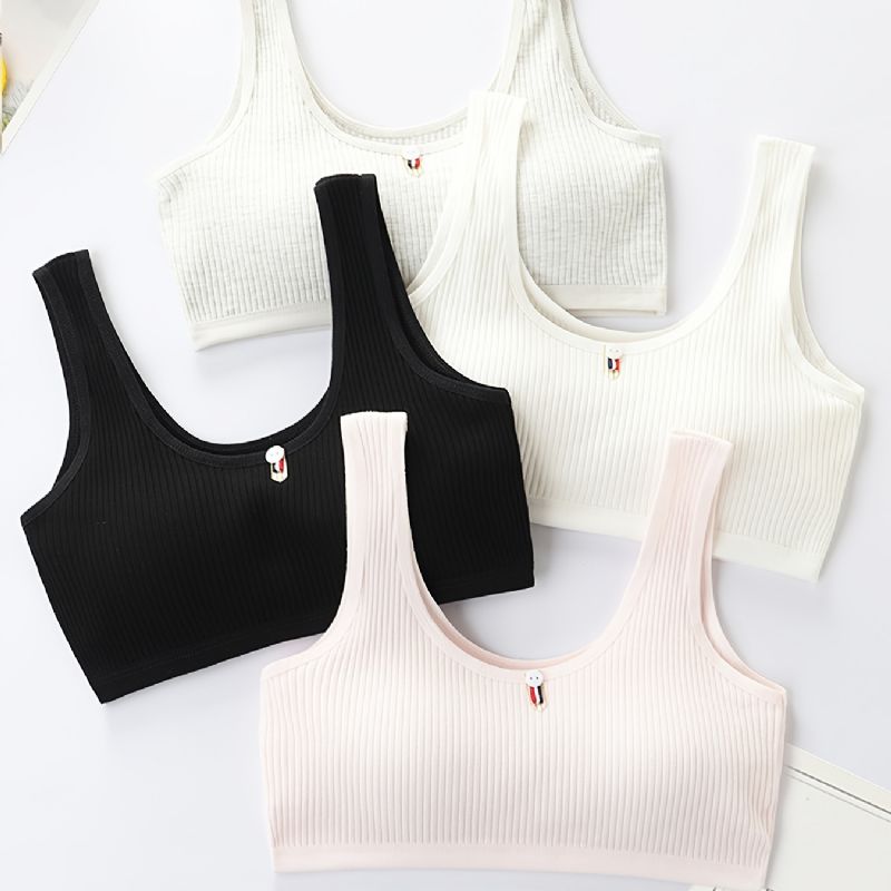 4db Lányok Training Melltartó Seamless Stretch Sport Bralettes Ujjatlan Crops Tank Felsők Fehérnemű