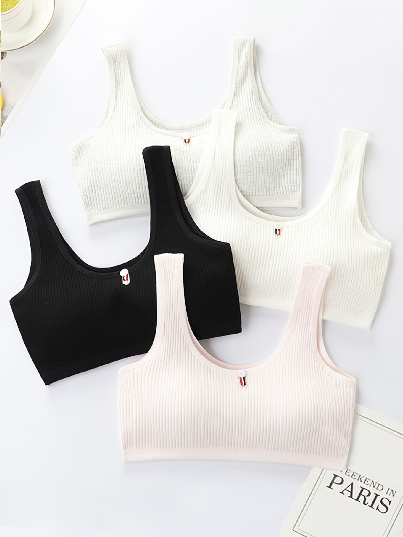 4db Lányok Training Melltartó Seamless Stretch Sport Bralettes Ujjatlan Crops Tank Felsők Fehérnemű