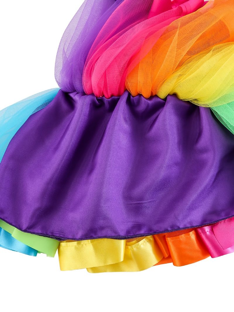 Lányok Szoknya Rainbow Mesh Tutu Gyermek Táncszoknya Princess Színes