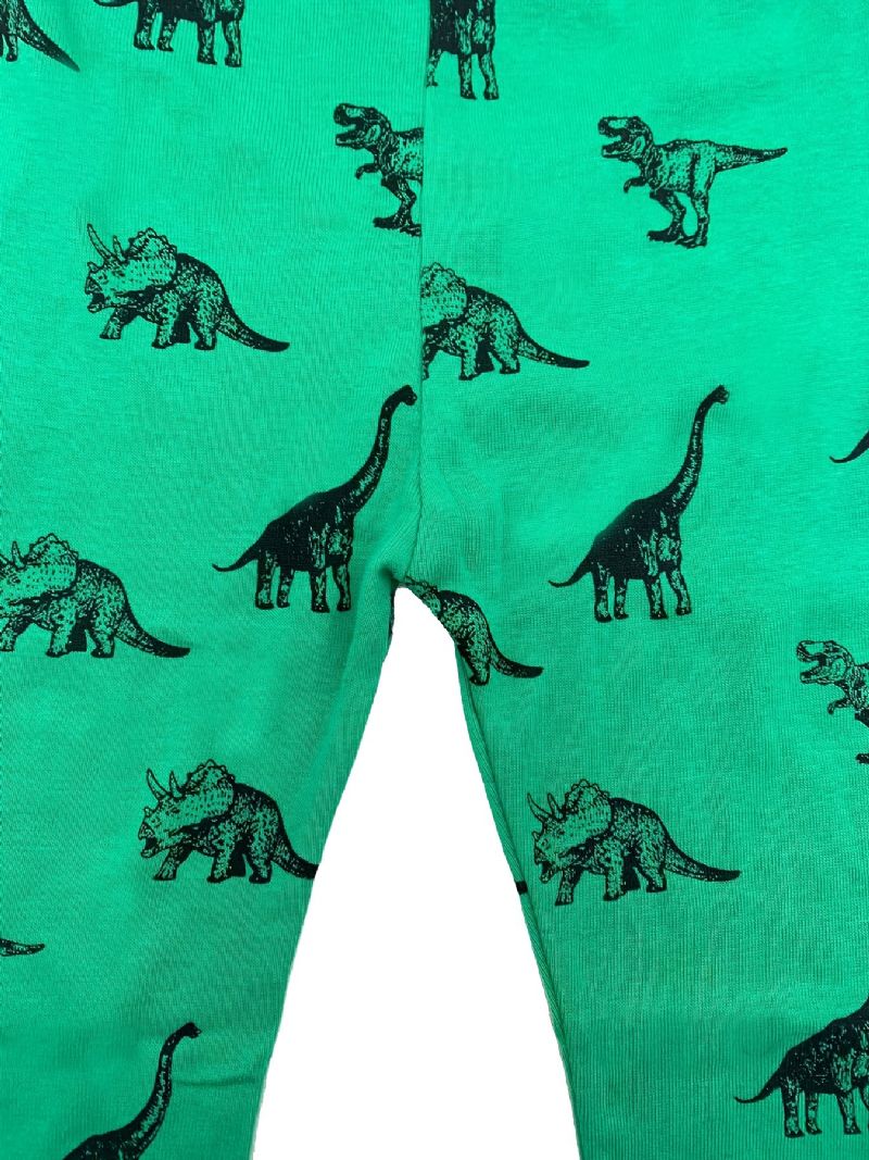 Fiúk Lounge Wear Homewear Hosszú Ujjú Felső És Hozzáillő Nadrág Szett Rajzfilm Dinoszaurusz Mintás Pizsama Készlettel