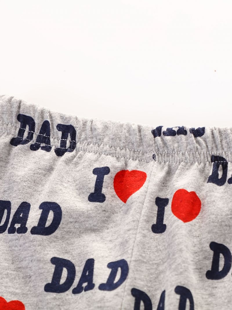 Kisfiús Pizsama Szett I Love Dad I Mom Szlogennel