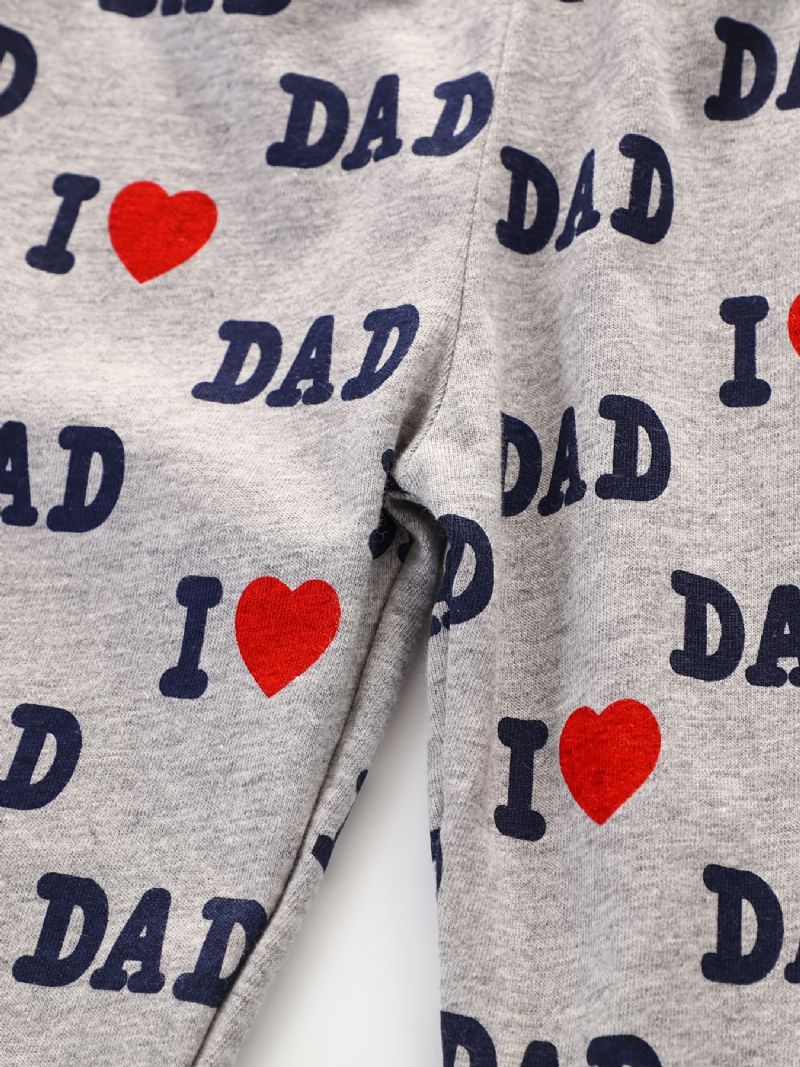 Kisfiús Pizsama Szett I Love Dad I Mom Szlogennel