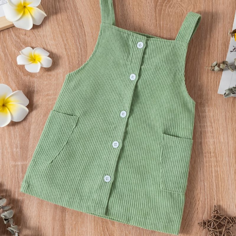 Bébi Lányok Overall Ruha Corduroy Solid Dress Babaruha