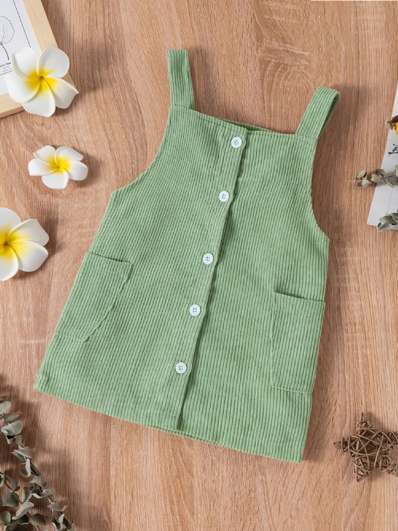 Bébi Lányok Overall Ruha Corduroy Solid Dress Babaruha