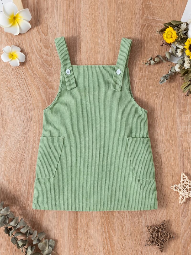 Bébi Lányok Overall Ruha Corduroy Solid Dress Babaruha