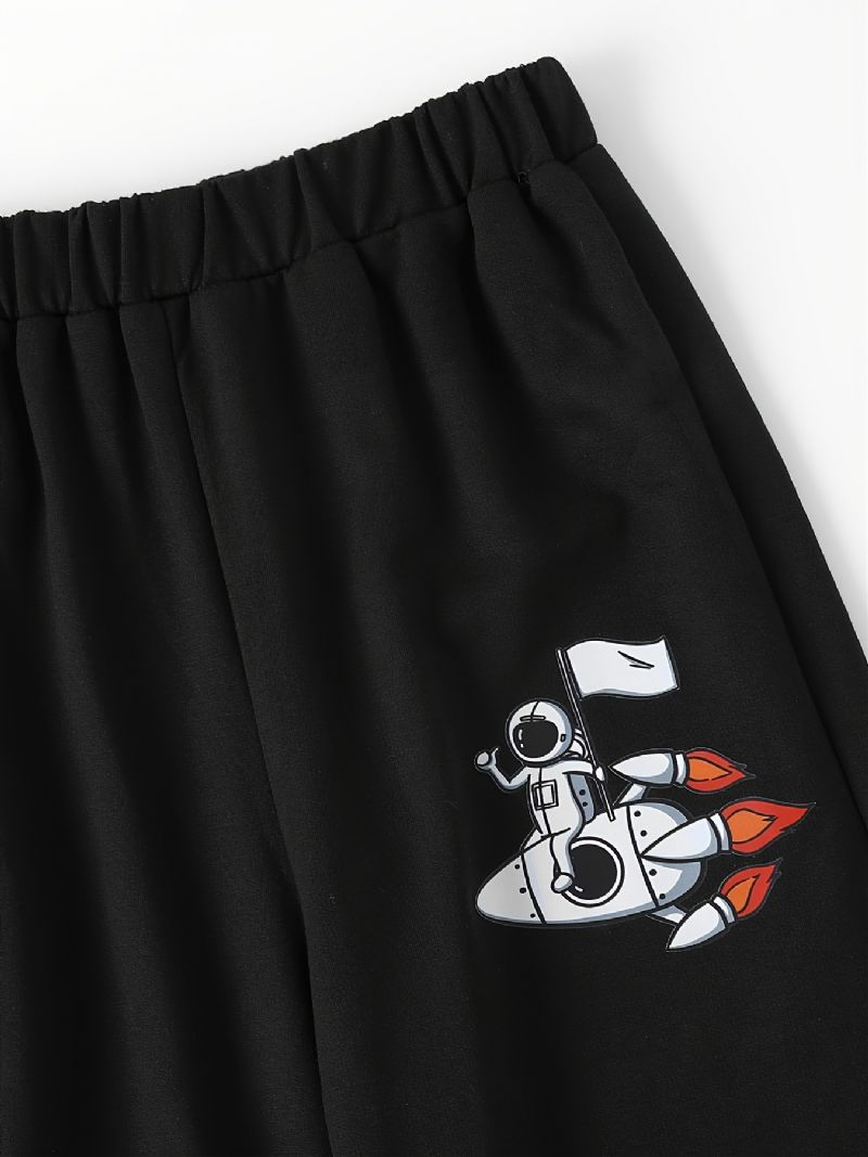 Fiúk Melegítőnadrág Elasztikus Derék Astronaut Print Sport Jogger Pants Gyerekruhák