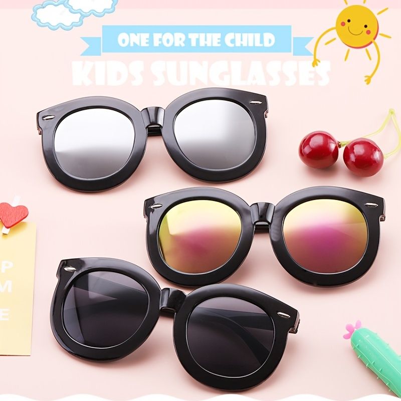 Gyerek Kerek Keretű Napszemüveg Uv Védelem Napernyő Szemüveg Lányoknak Fiúknak
