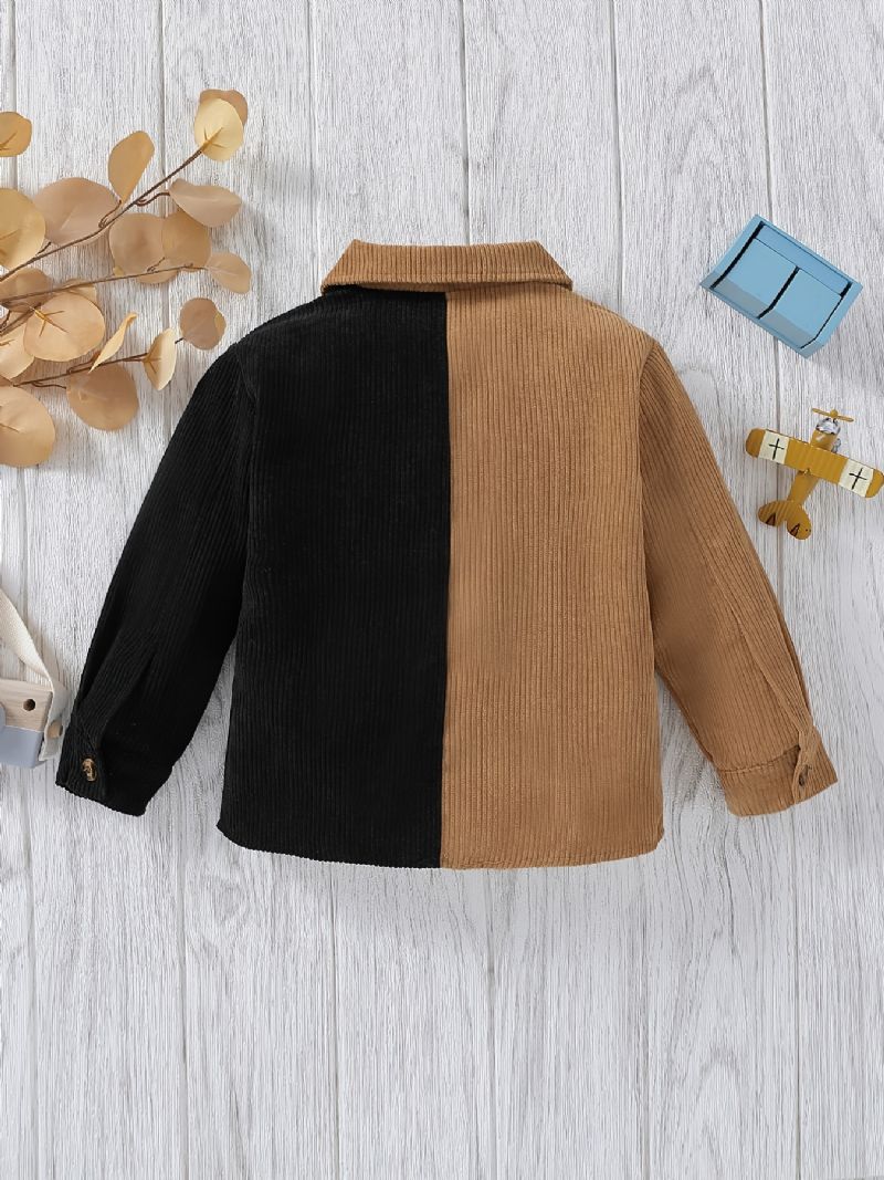 Fiúk Causal Corduroy Color Block Ing Thermal Hajtókás Felsők Télre