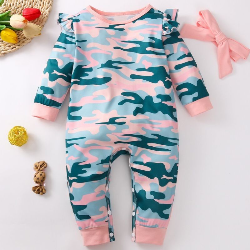 2db Baba Hosszú Ujjú Camo Jumpsuit Fejpánttal