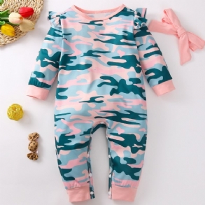 2db Baba Hosszú Ujjú Camo Jumpsuit Fejpánttal