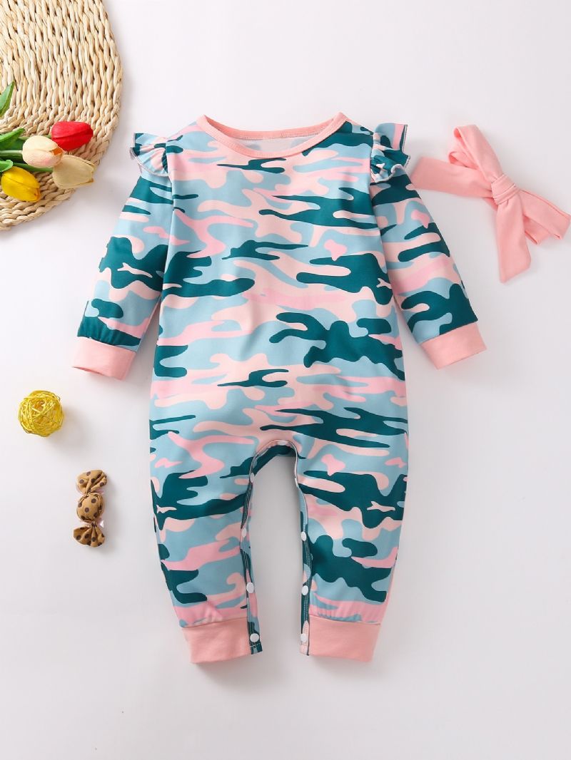 2db Baba Hosszú Ujjú Camo Jumpsuit Fejpánttal