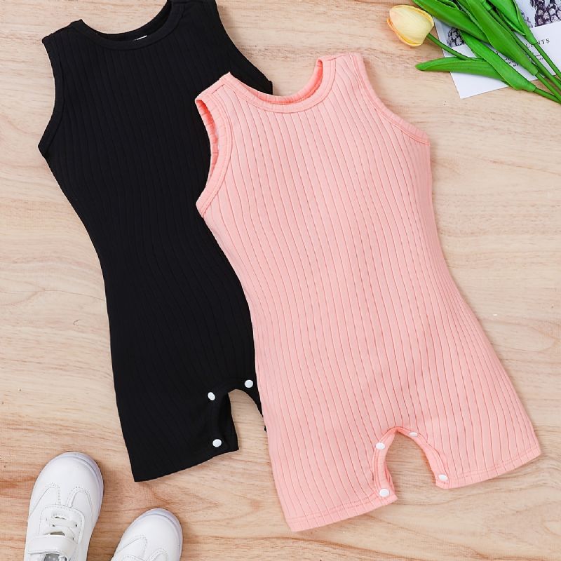 2db Újszülött Baba Egyszínű Jumpsuit Cotton Summer Romper