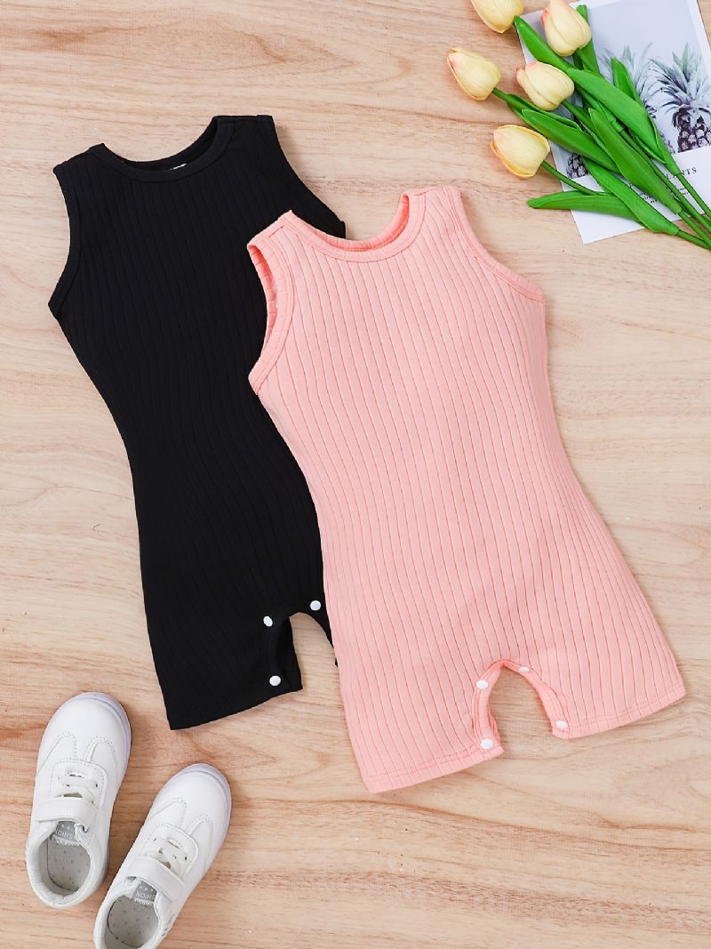 2db Újszülött Baba Egyszínű Jumpsuit Cotton Summer Romper