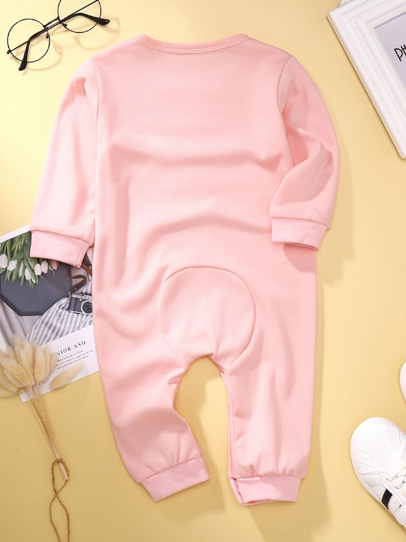 Bébi Lányok Hosszú Ujjú Nyúl Mintás Jumpsuit Babaruhák