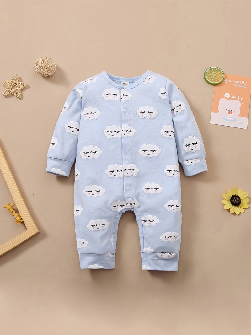 Bébi Lányok Jumpsuits Rajzfilm Cloud Print