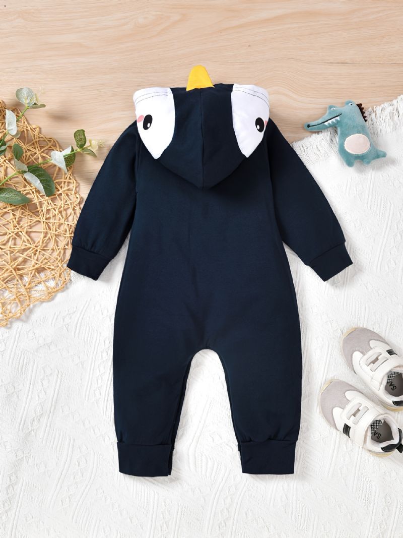 Bébi Lányok Kapucnis Jumpsuits Rajzfilm Pingvin Design