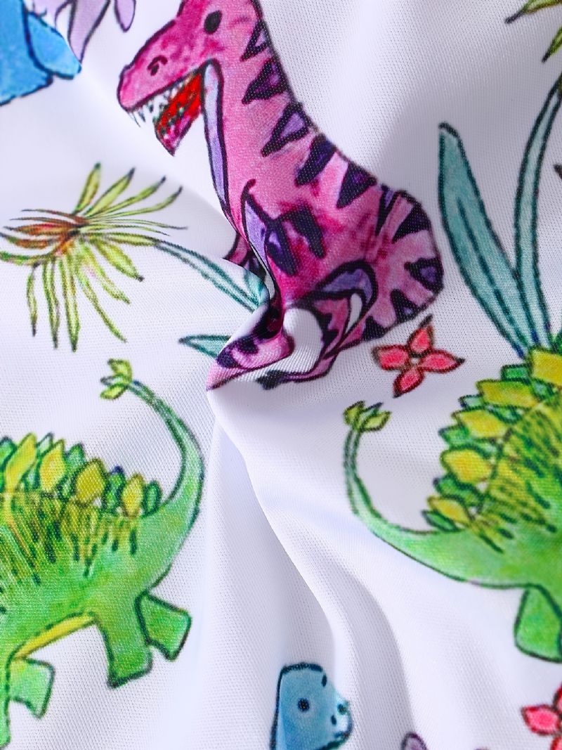 Bébi Lányok Ujjatlan Rompers Jumpsuit Rajzfilm Dinosaur Prin