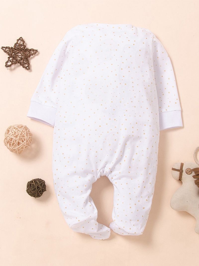 Bébi Rabbit Ears Polka Dots Hosszú Ujjú Jumpsuit