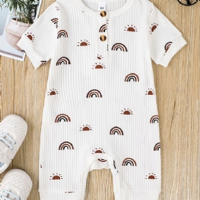 Fiúk Lányok Cartoon Print Romper Jumpsuit Uniszex Babaruha