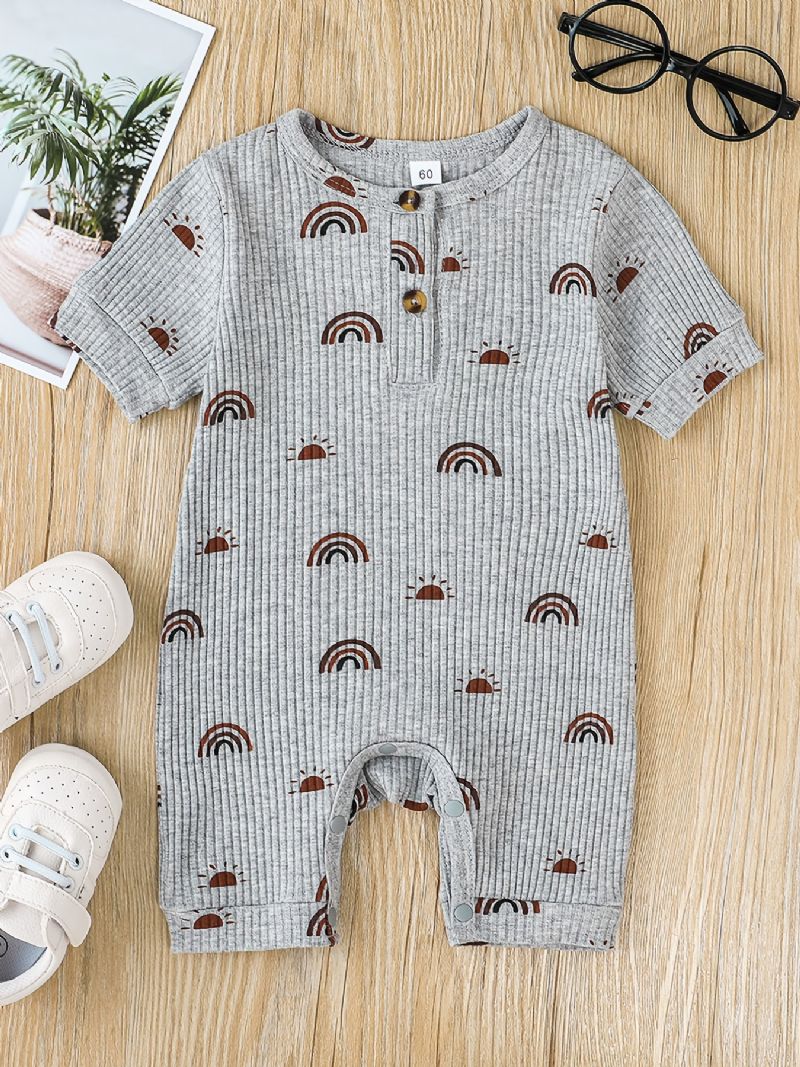 Fiúk Lányok Cartoon Print Romper Jumpsuit Uniszex Babaruha