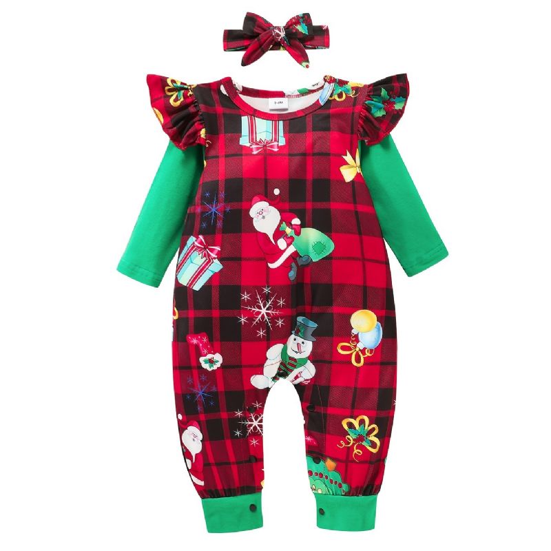 Karácsonyi Jumpsuit Romper 0-24 Hónapos Kislánynak