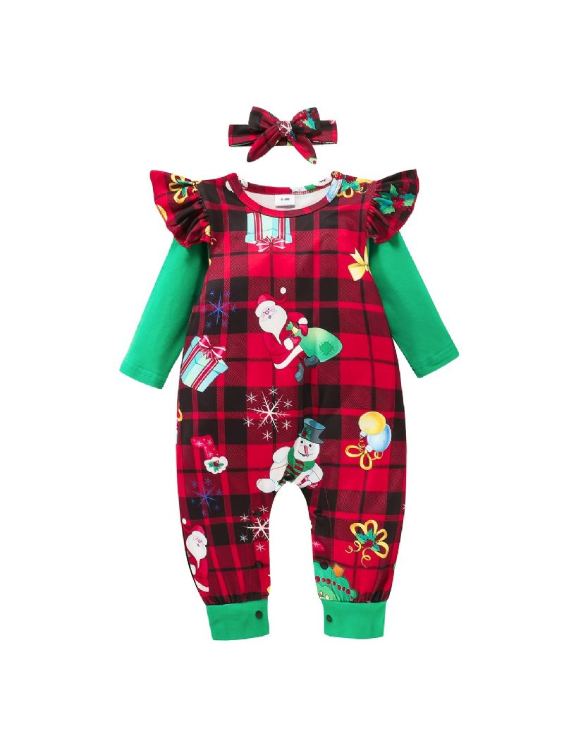 Karácsonyi Jumpsuit Romper 0-24 Hónapos Kislánynak