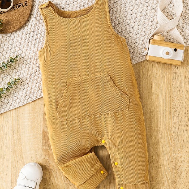 Lányok Corduroy Jumpsuit Romper Egyszínű Babaruhák