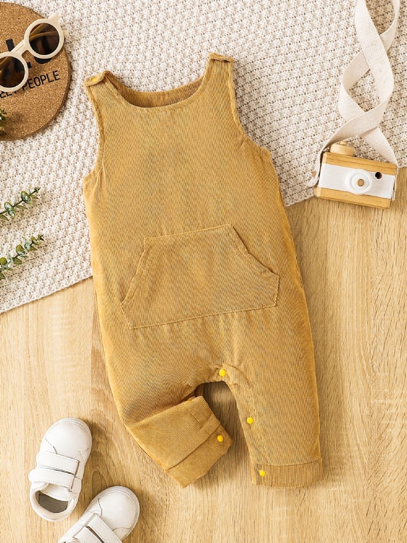 Lányok Corduroy Jumpsuit Romper Egyszínű Babaruhák