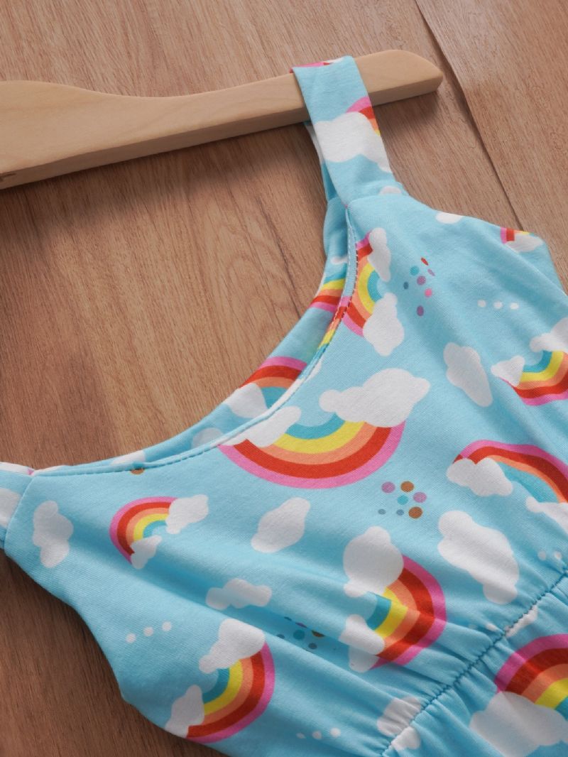 Lányok Rainbow Cloud Print Függőnadrágos Kombiné