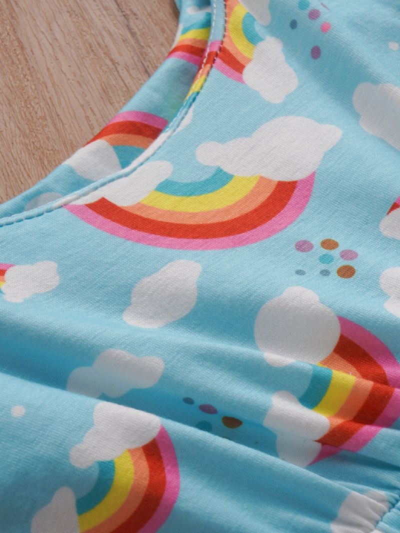 Lányok Rainbow Cloud Print Függőnadrágos Kombiné