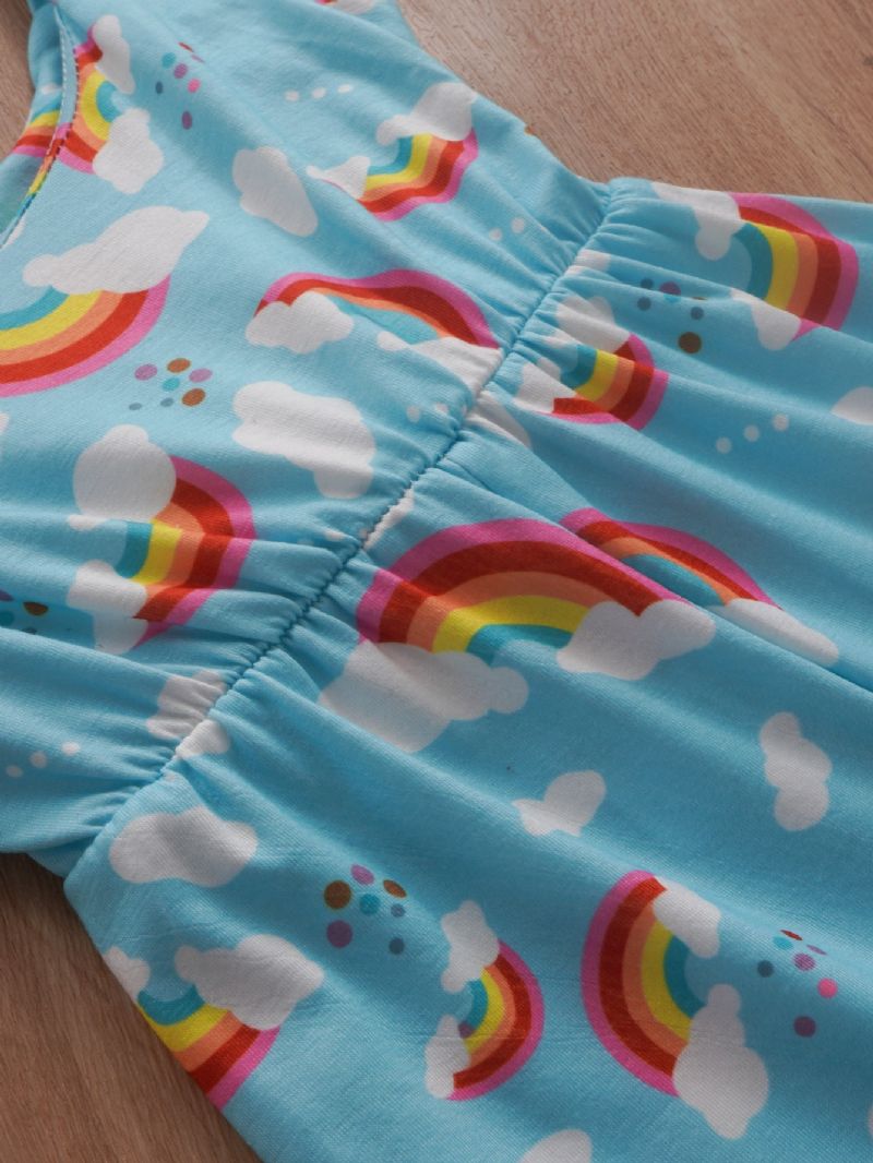 Lányok Rainbow Cloud Print Függőnadrágos Kombiné