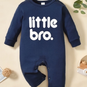 Toddler Bébi Jumpsuit Letter Print Kerek Nyakú Hosszú Ujjú Nadrág Fiúknak Lányoknak