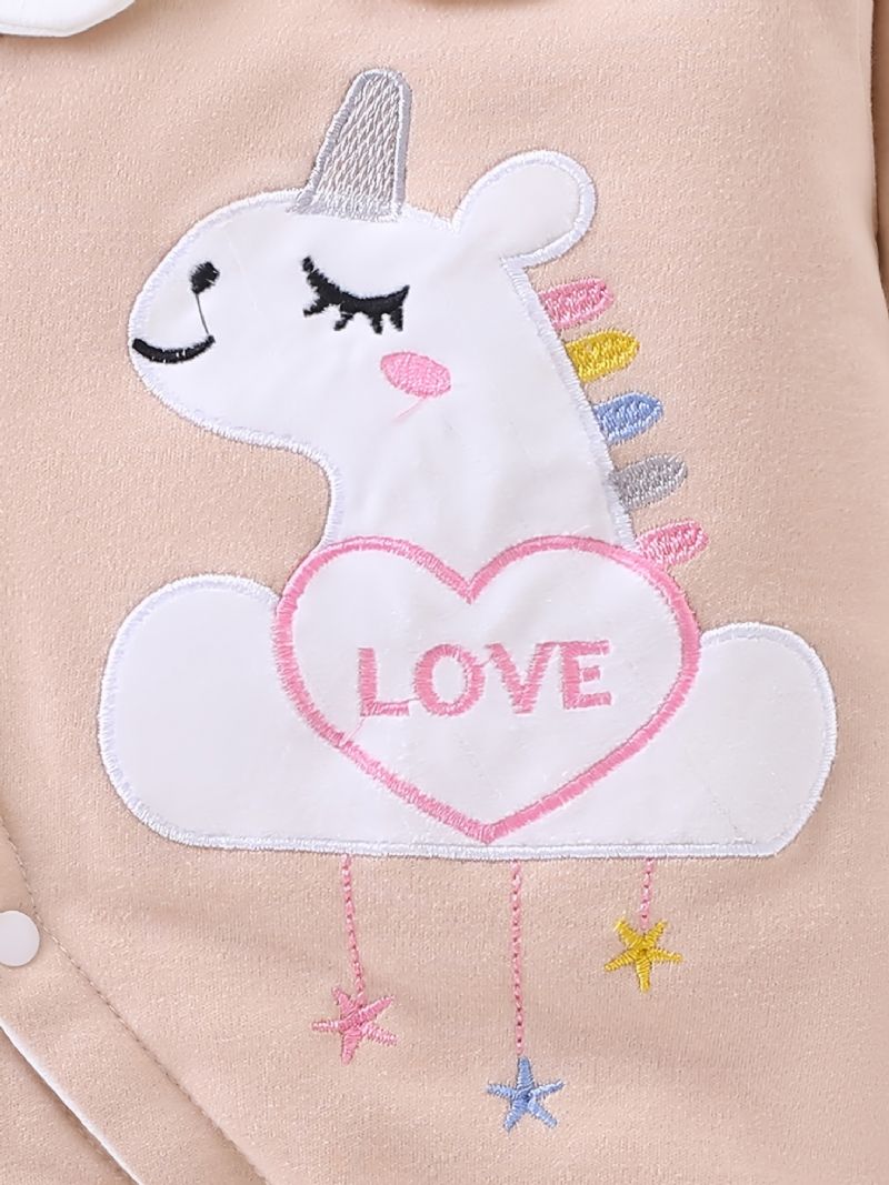 Toddler Bébi Meleg Jumpsuit Unicorn Print Kereknyakú Hosszú Ujjú Romper Fiúknak Lányoknak