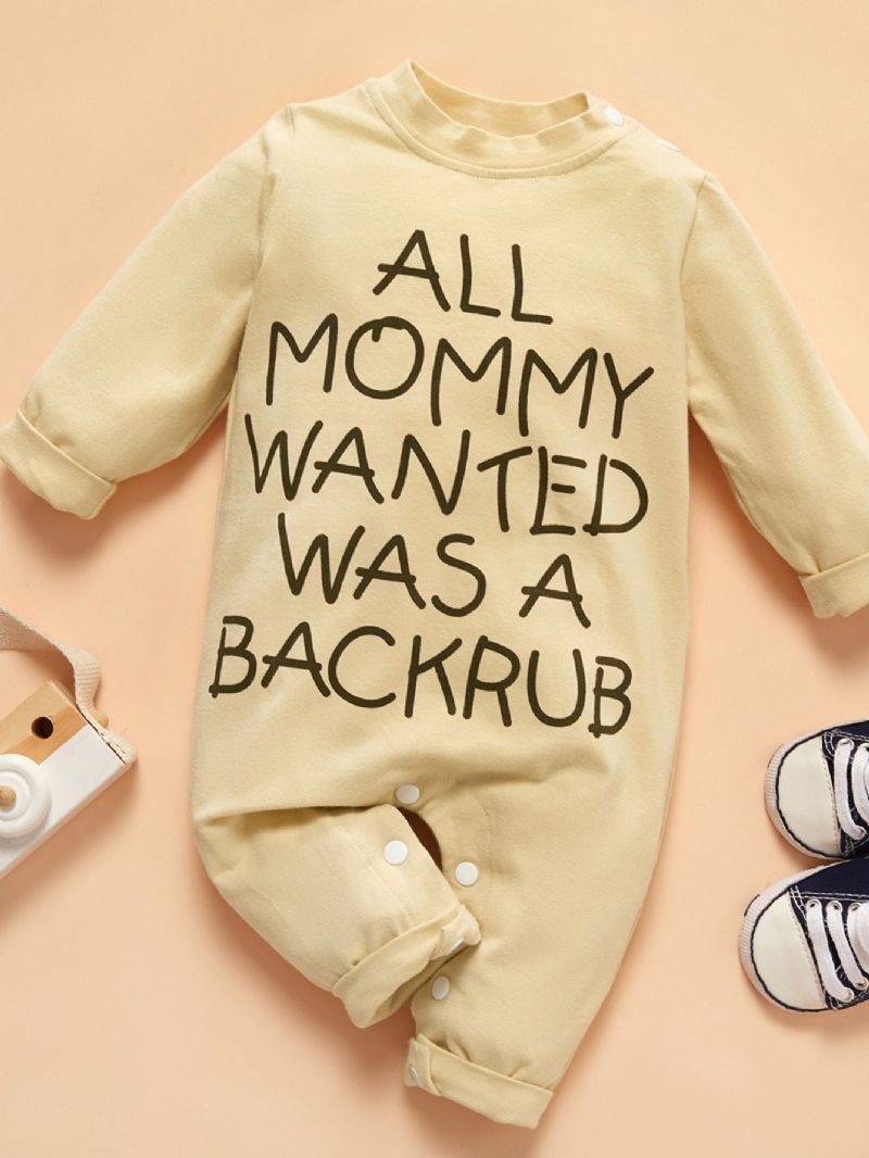 Újszülött All Mommy Letter Print Romper Jumpsuit Bébi Fiúk Lányok