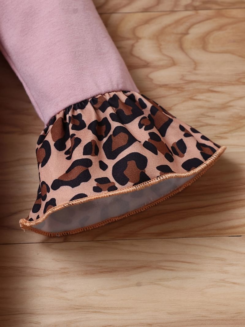 Újszülött Csecsemő Leopard Splicing Romper Hosszú Ujjú Fodros Jumpsuit Toddler Baba Fiúknak Lányok Tipegő Ruhák