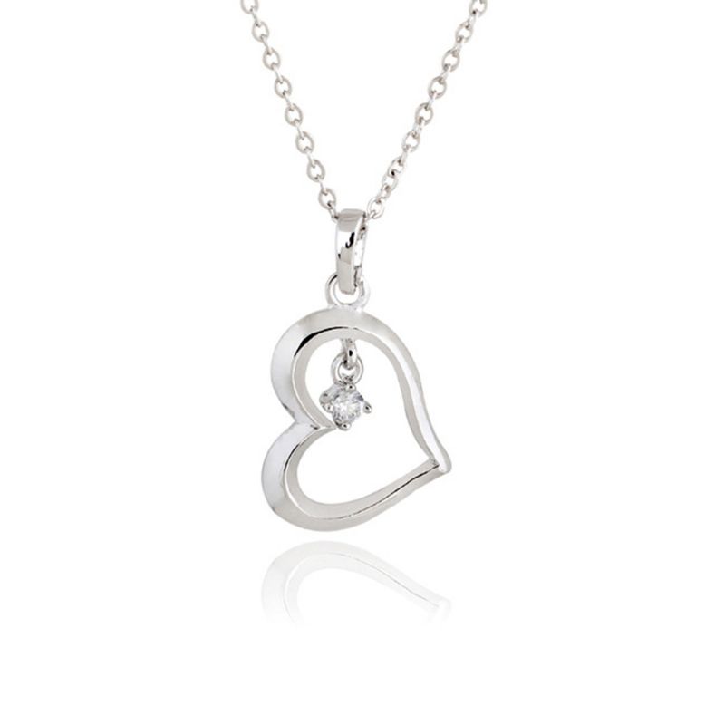 1db Simple Heart Necklace Peplum Pendant Ajándék Lányoknak Nőknek Barátnőnek Feleségnek