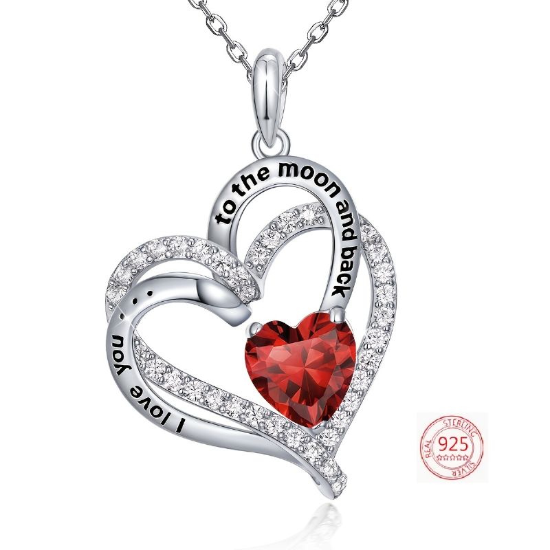 925 Sterling Ezüst Születési Köves Nyakláncok Női Lányoknak I Love You To The Moon Back Évforduló Születésnapjára Valentin Anyák Napi Ajándék Anyának Barátnőjének Feleségének