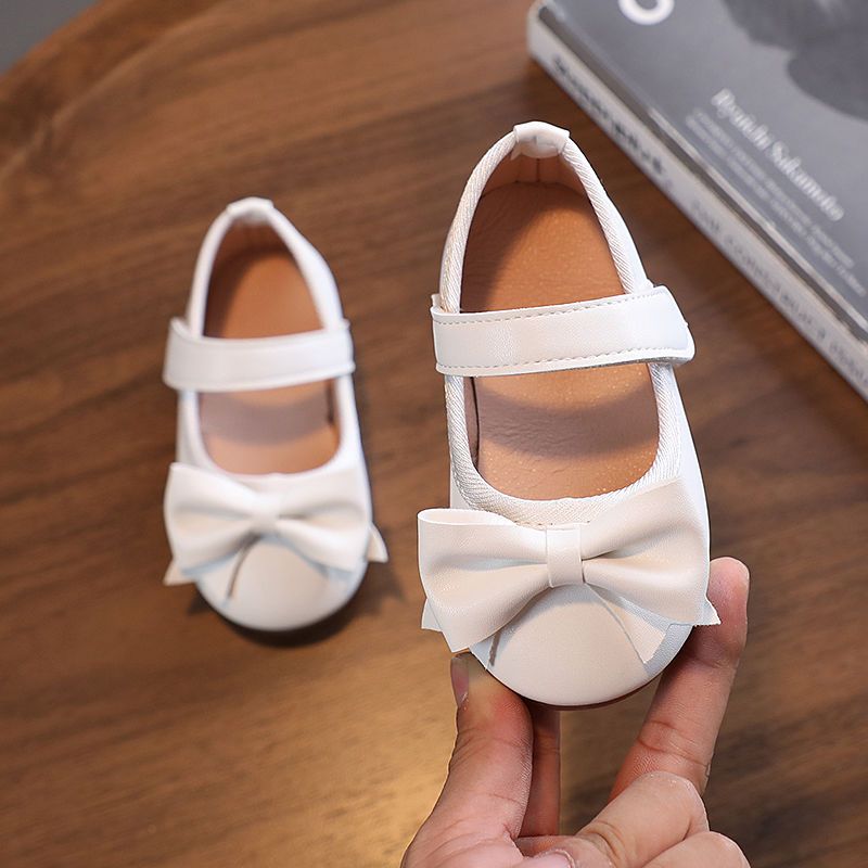 Bébi Lányok Cipők Mary Jane Flats Puha Talp Csúszásmentes Horoghurok Rögzítő Íj Decor Princess Tipegő