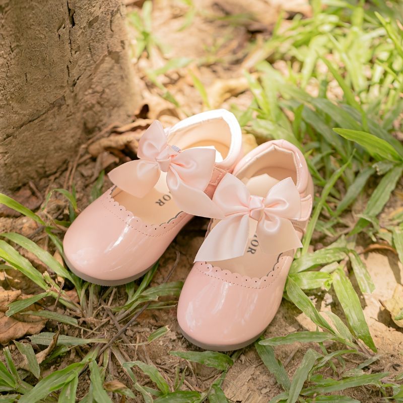 Lányok Mary Jane Flats Puha Talpú Csúszásgátló Balettlapos Íjhercegnős Cipők