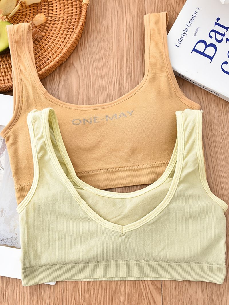 Lányok Puha Sportmelltartó Stretch Camisole Mellény Levehető Párnával