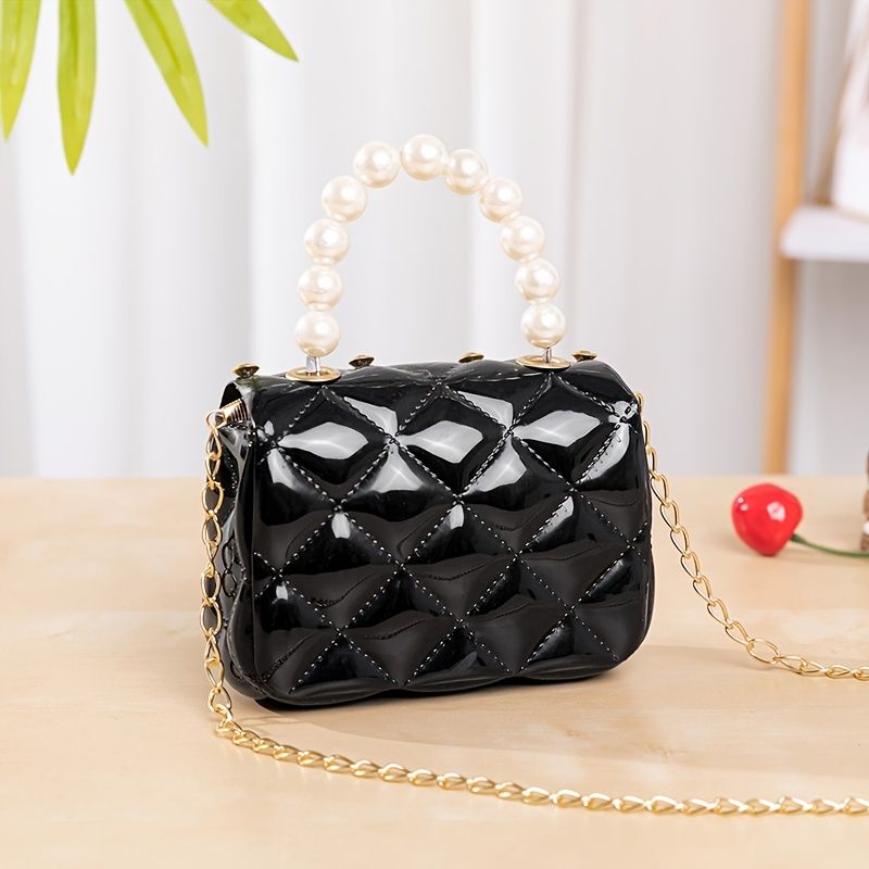 Bébi Lányok Mini Pénztárca Pearl Strasszos Kézitáska Princess Crossbody Táska Válltáska Lánctáska