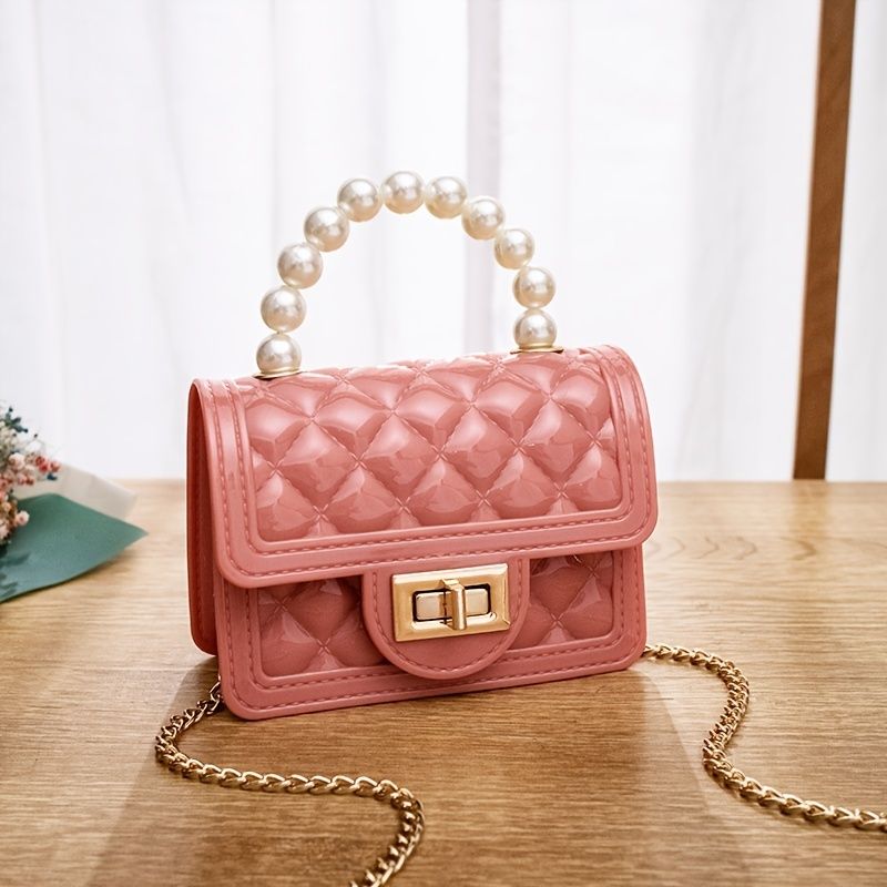 Bébi Lányok Pearl Kézitáska Crossbody Táska Válltáska Lánctáska