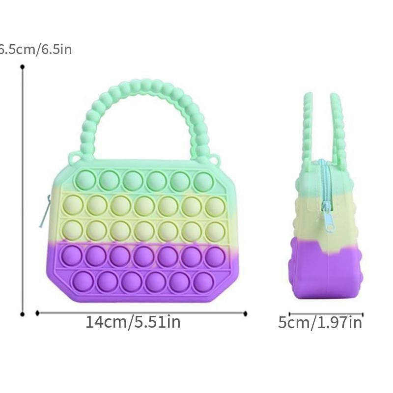 Lány Push Pop Buborék Kinyomható Táska Colorblock Kids Újdonság Crossbody Játék Baba Aranyos