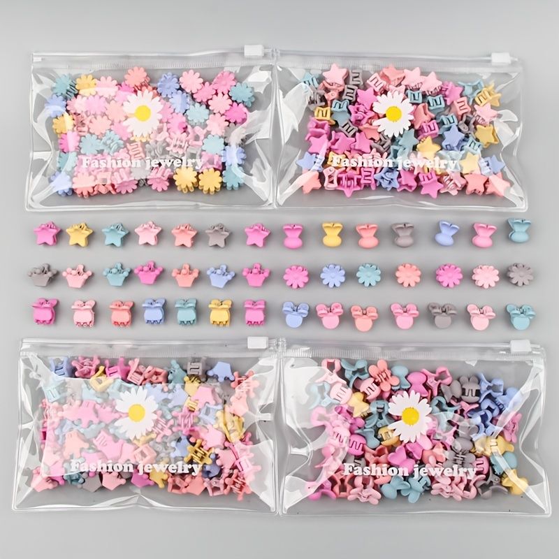 30db Lányok Színes Mini Hair Claw Clips Bilincsek Tartozékok