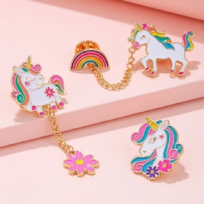 3db Lányok Unicorn Rainbow Design Bross Tűk Hátizsák Farmer Ingekhez