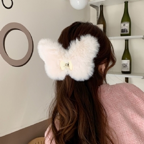 Butterfly Hair Claw Műszőrme Hajkapcsok Bolyhos Plüss Hajkörmös Clipek Fuzzy Pofabilincsek Lányoknak Clip Hajtű Női