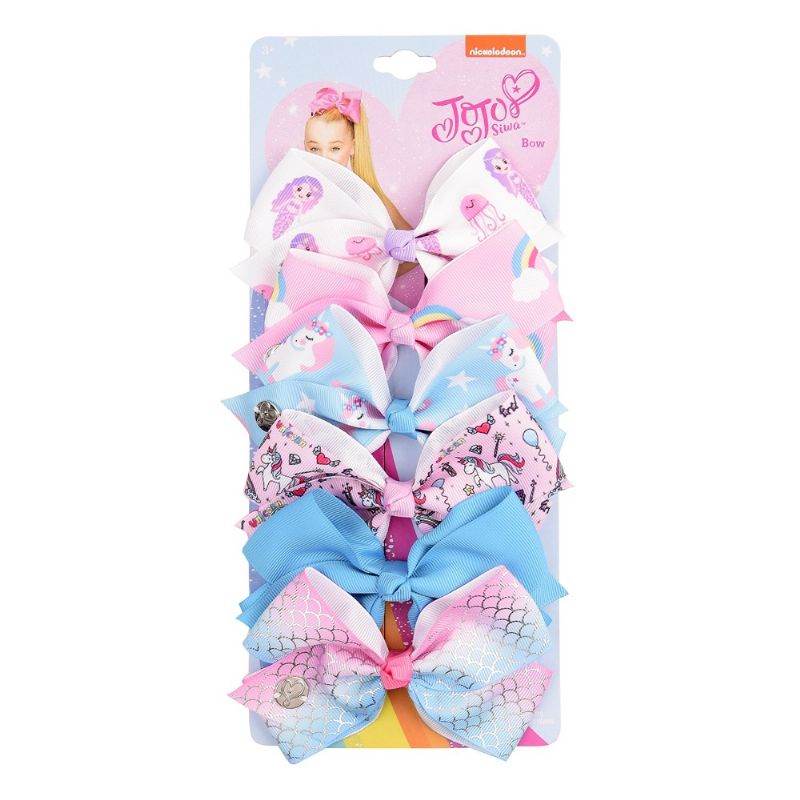 Kids Cute Hair Kiegészítők Bow Clip Set 5 Hüvelykes 6db